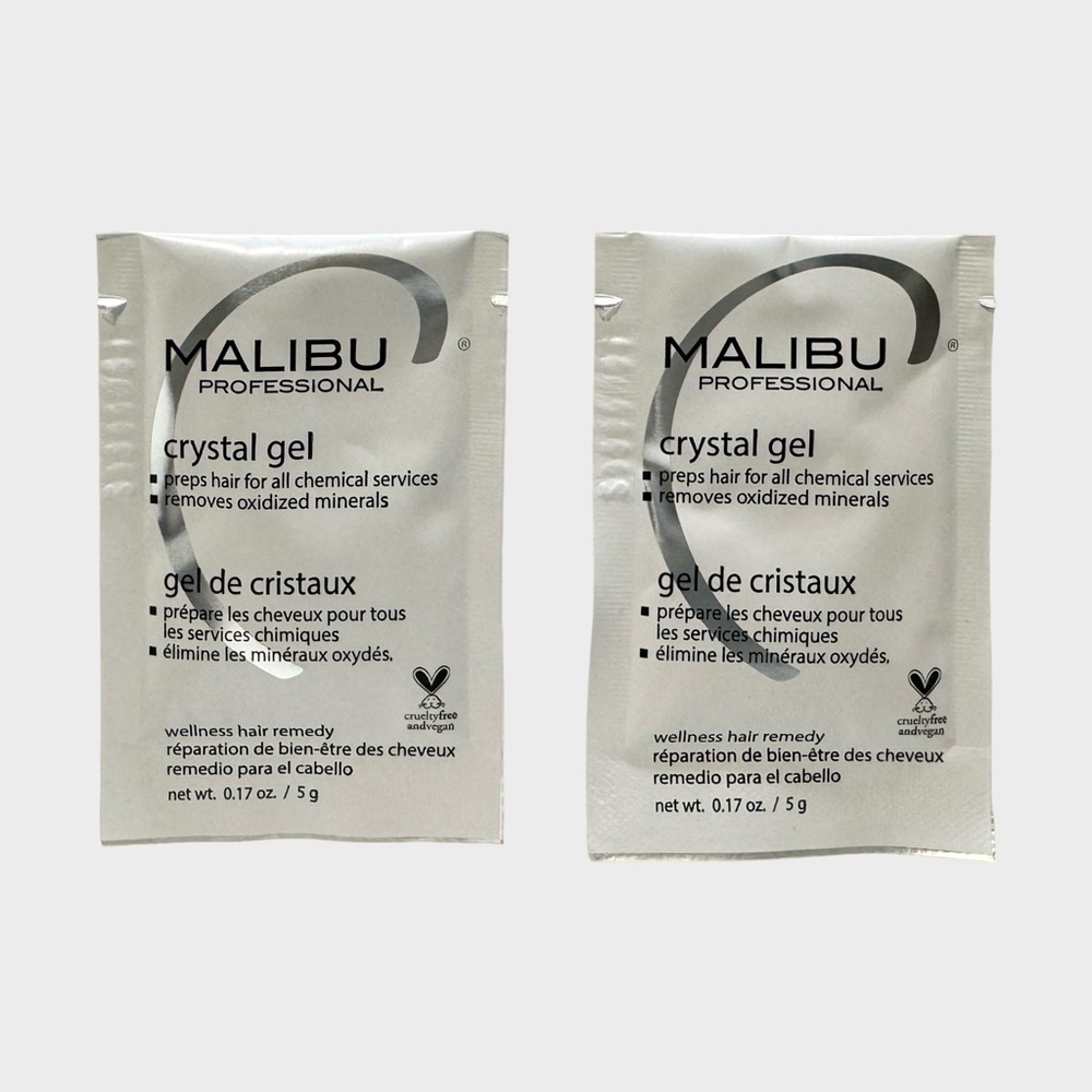 NEW Professional Malibu C Crystal Gel Treatment x2 Packets